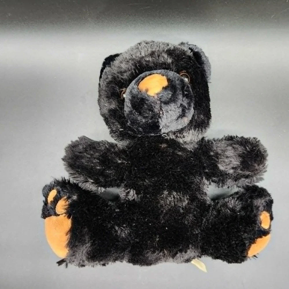 Dan Dee Black Plush Bear Shaggy Forest Animal Woodland Nursery Cabin Decor Toy
